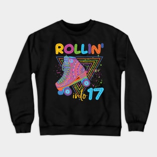 Retro Roller Girl T Roller Skating Birthday Gift Roller Skate Party Outfit Retro Vintage Rollin' into Derby tee Gift Crewneck Sweatshirt